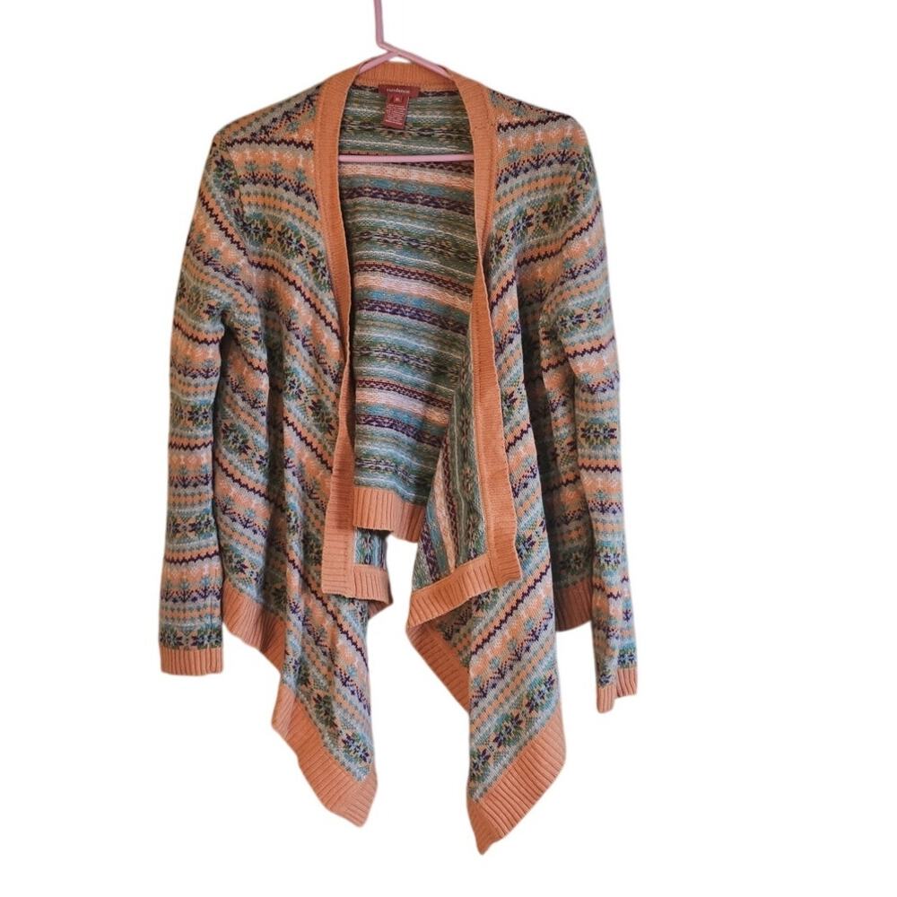 Sundance wool cashmere blend fair isle cardigan size XL